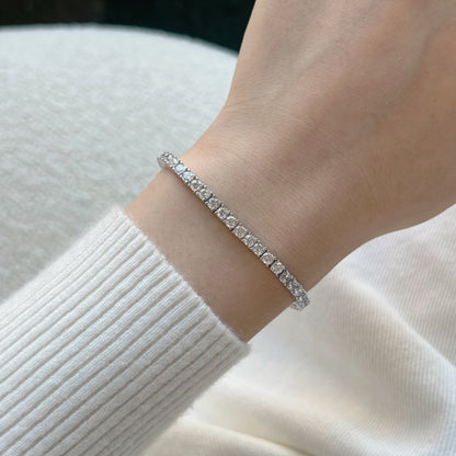 [Clover Jewelry]Dainty Charming Round Cut Tennis Bracelet