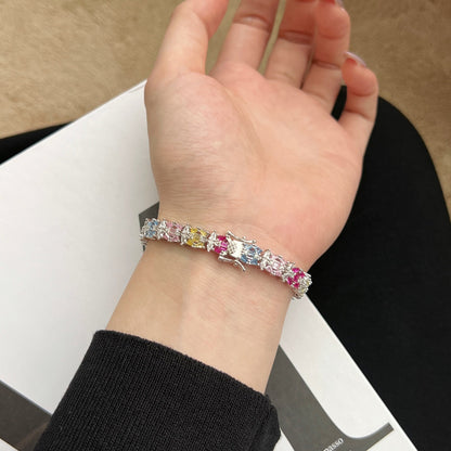 [Clover Jewelry]Delicate Colorful Multi Cut Party Bracelet