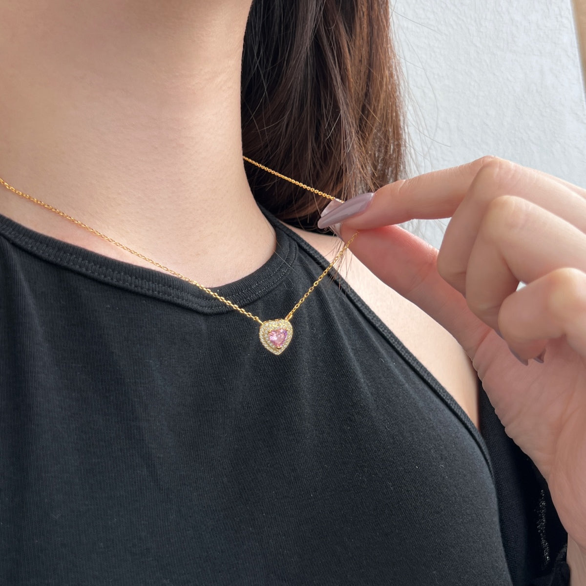 [Clover Jewelry]Exquisite Heart Shape Necklace