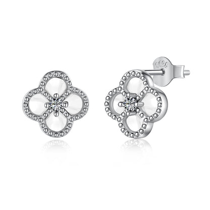 [Clover Jewelry]Four-Leaf Clover Flower Shape Exquisite Earrings