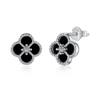 [Clover Jewelry]Four-Leaf Clover Flower Shape Exquisite Earrings