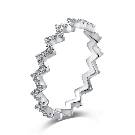 [Clover Jewelry]Delicate Enchanting Wave Shape Daily Ring