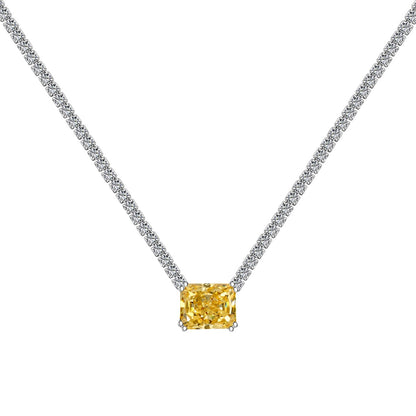 [Clover Jewelry]4.0 Carat Elegant Radiant Cut Necklace