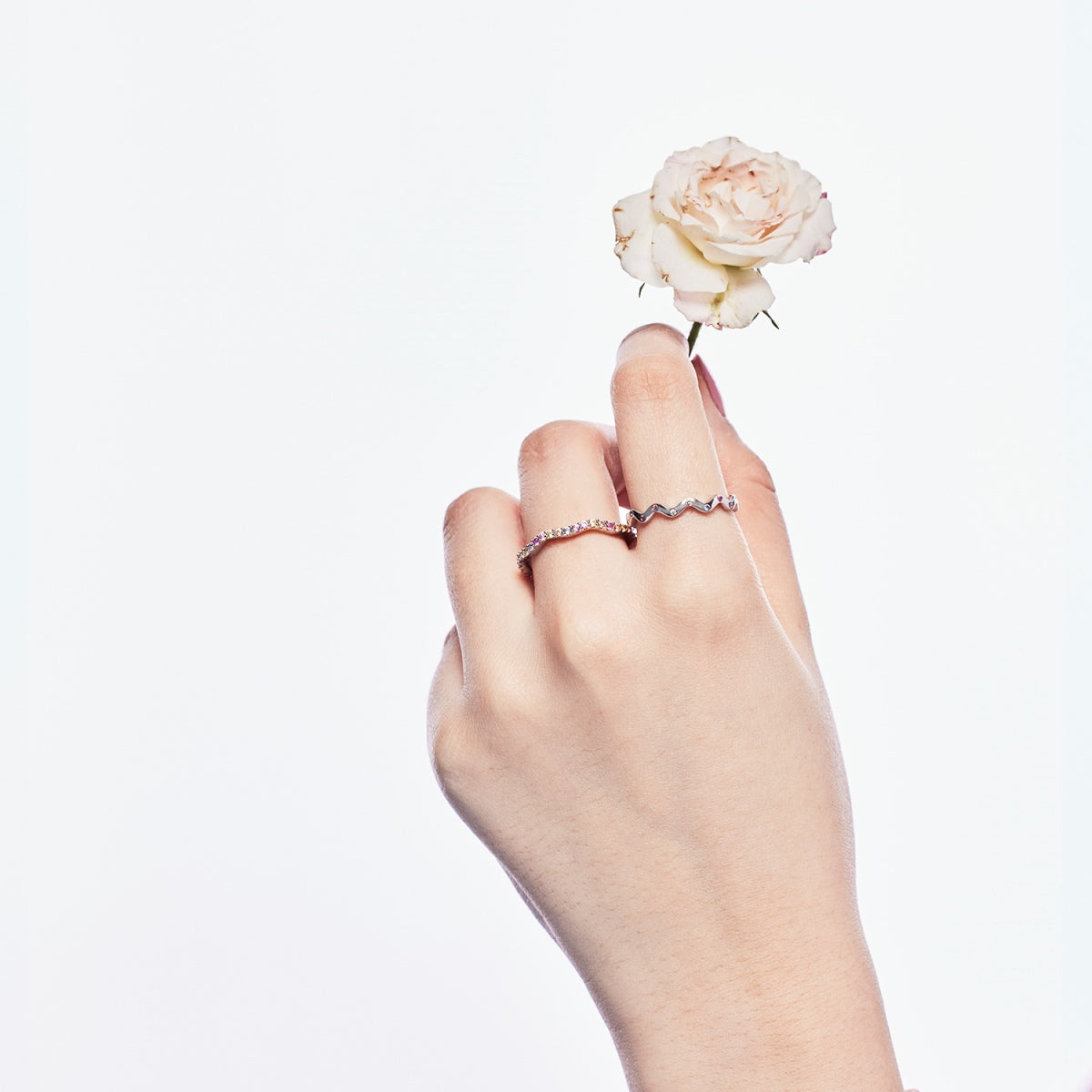 [Clover Jewelry]Dainty Colorful Round Cut Party Ring