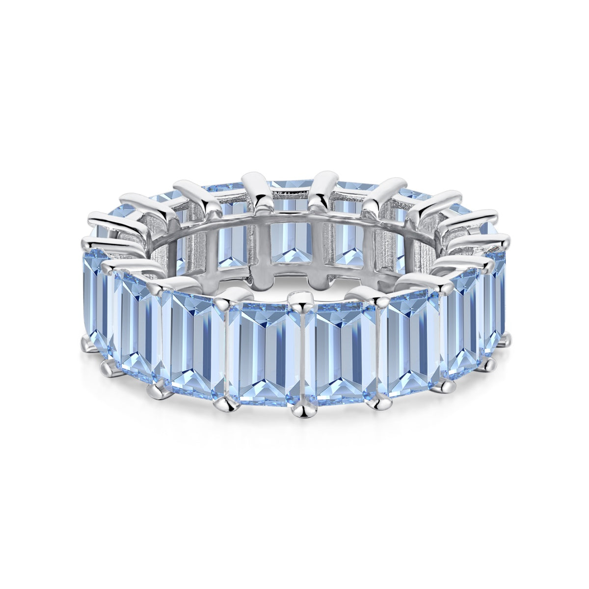 [Clover Jewelry]0.75 Carat Elegant Emerald Cut Tennis Ring