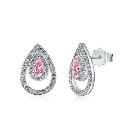 [Clover Jewelry]Sparkling Delicate Water Drop Shape Daily Earrings