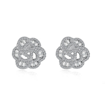 [Clover Jewelry]Exquisite Flower Shape Daily Earrings