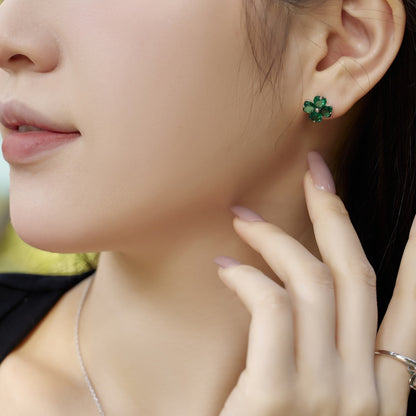 [Clover Jewelry]Four-Leaf Clover Ball Earrings