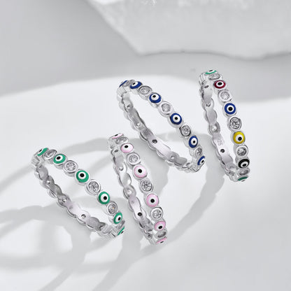 [Clover Jewelry]Sparkling Vibrant Round Shape Daily Ring