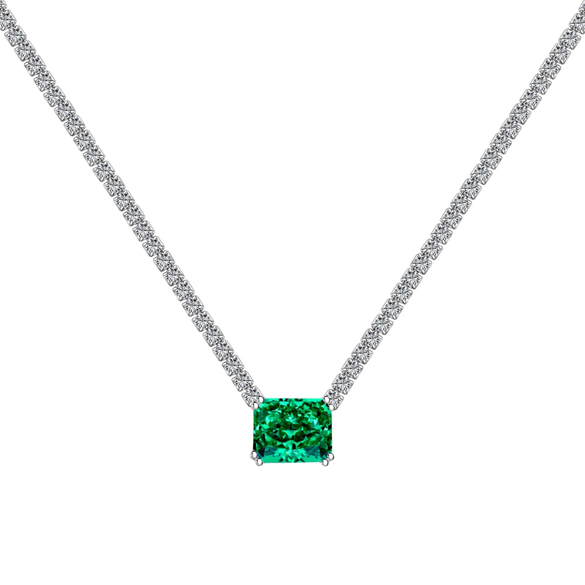 [Clover Jewelry]4.0 Carat Elegant Radiant Cut Necklace