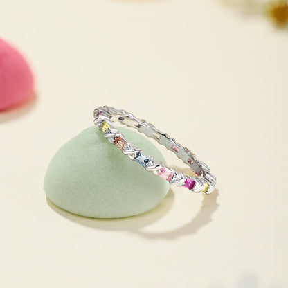 [Clover Jewelry]Charming Colorful Round Cut Daily Ring