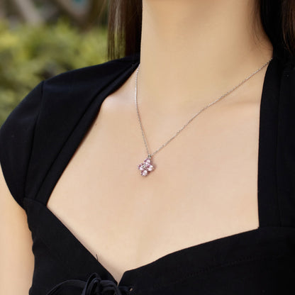 [Clover Jewelry]Four-Leaf Clover And Eight-Pointed Star Necklace