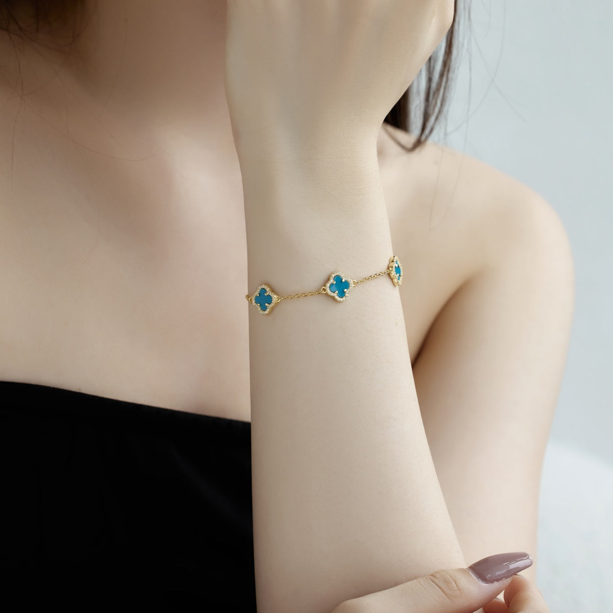 [Clover Jewelry]Four-Leaf Clover Exquisite Bracelet