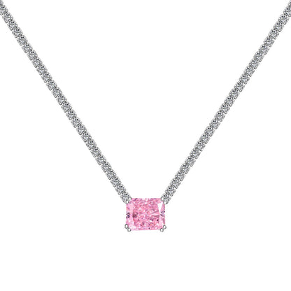 [Clover Jewelry]4.0 Carat Elegant Radiant Cut Necklace