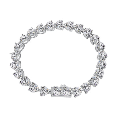 [Clover Jewelry]0.75 Carat Elegant Romantic Heart Shape Lover Bracelet