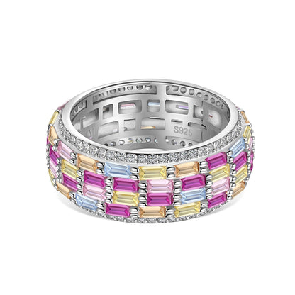 [Clover Jewelry]Radiant Colorful Radiant Cut Daily Ring