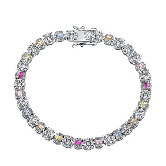 [Clover Jewelry]Dazzling Radiant Multi Cut Daily Bracelet