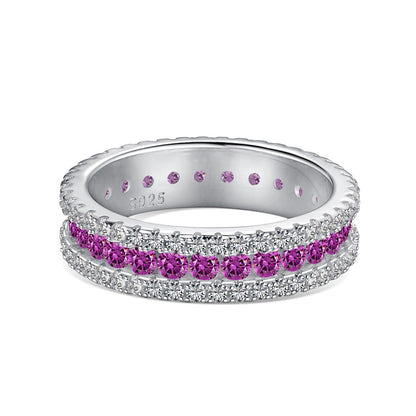 [Clover Jewelry]Delicate Colorful Round Cut Daily Ring