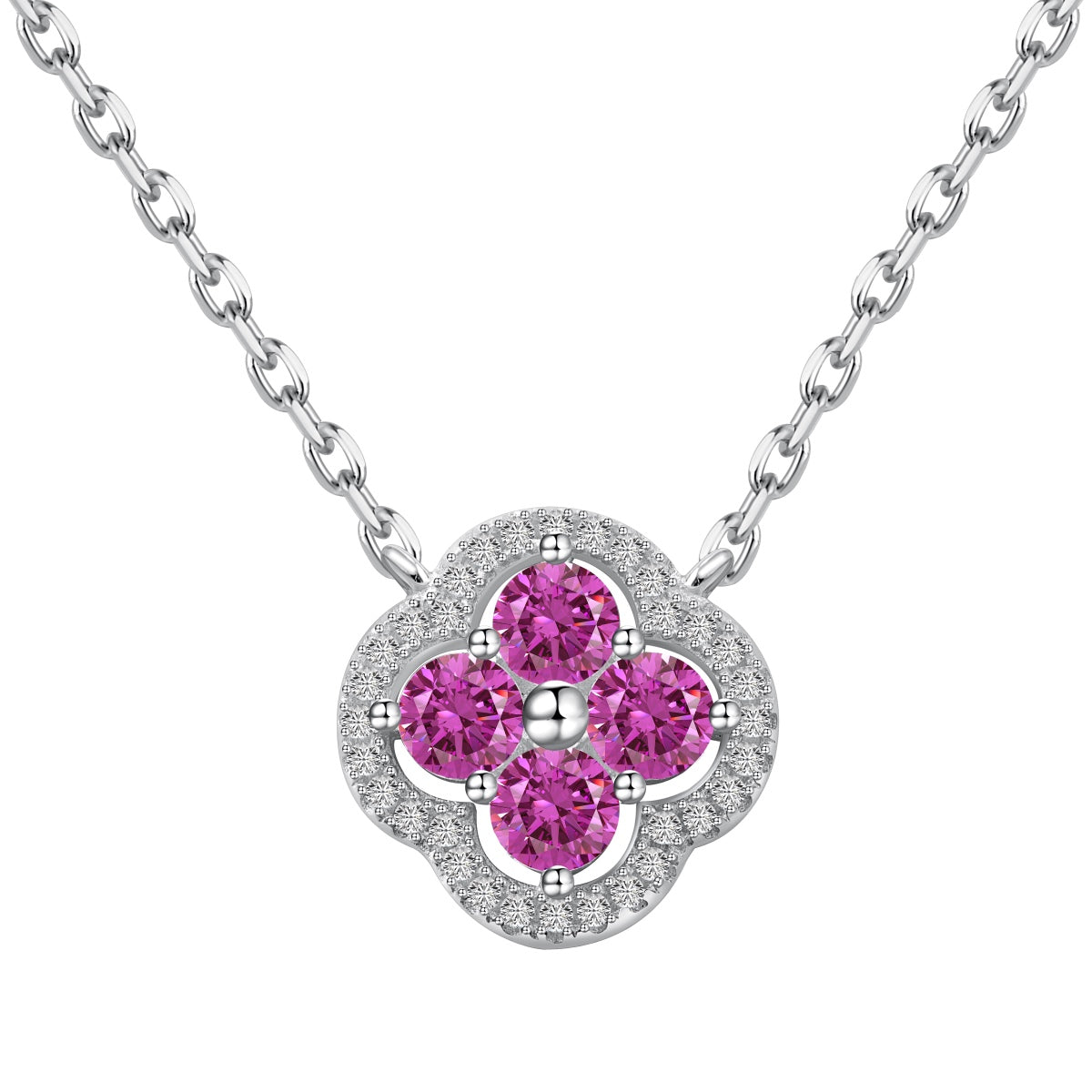 [Clover Jewelry]Exquisite Necklace With Four-Leaf Clover Flower Design