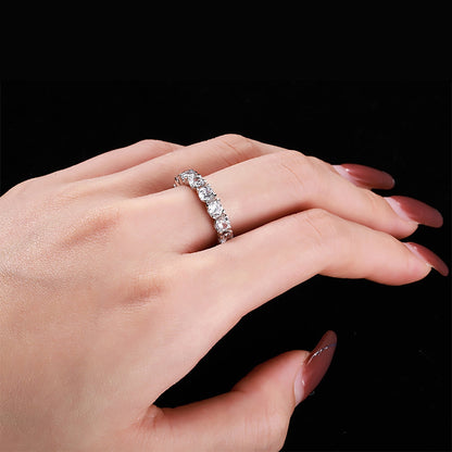 [Clover Jewelry]Eternity Round Cut Tennis Ring