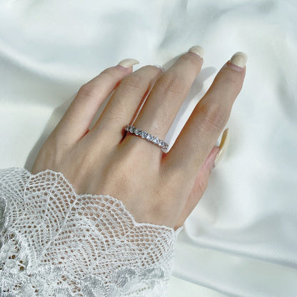 [Clover Jewelry]Sparkling Round Cut Tennis Ring