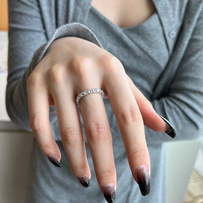 [Clover Jewelry]Sparkling Round Cut Tennis Ring