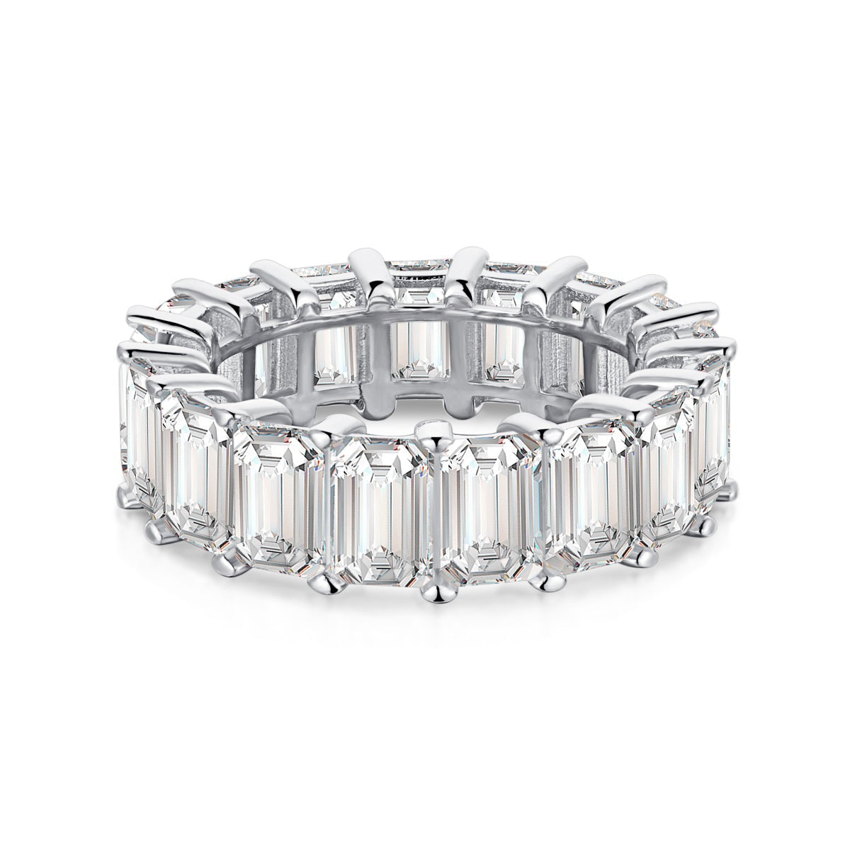 [Clover Jewelry]0.75 Carat Elegant Emerald Cut Tennis Ring