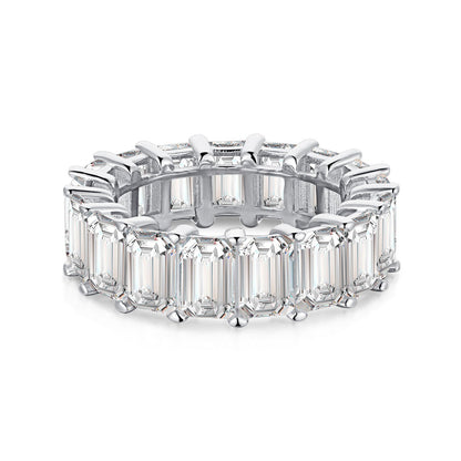 [Clover Jewelry]0.75 Carat Elegant Emerald Cut Tennis Ring